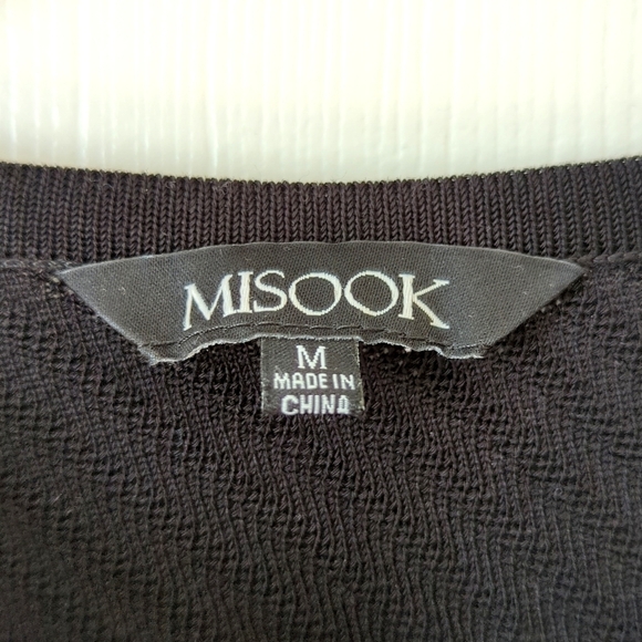 Misook Lightweight Three Quarter Sleeve Full Zip Colorblock Jacket White Black M - Picture 4 of 12